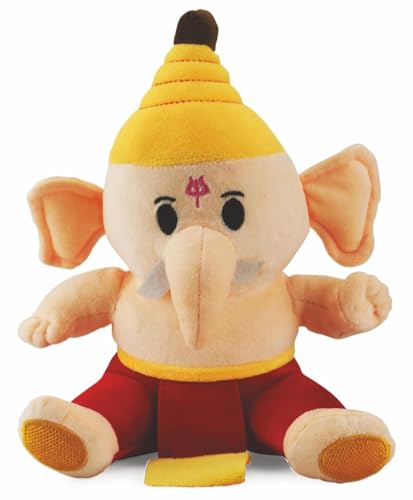 Image of HUG 'n' FEEL SOFT TOYS - Ganesh JI 25cm Soft Toy Plush Toy | Big Stuffed Animal | Ultra Soft, Huggable & Cuddly Gift for Kids, Girls, Boys | Perfect for Birthday, Valentine's Day