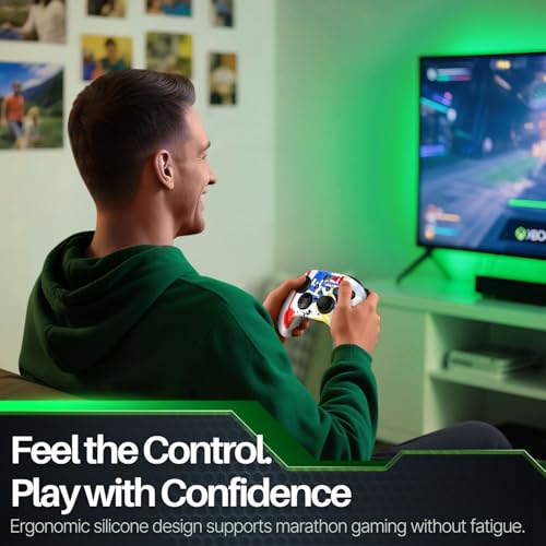 Image of TNP Silicone Case Cover for Xbox Series X /S Controller Skin Shell + 8 Pro Thumb Grips Set (Paint) Ergonomic Textured Grip Dust Protector Compatible with New Xbox Series S X Controller Accessories