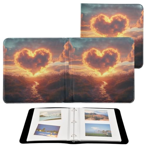 Álbum de Fotos Autoadhesivo DIY Scrapbook con Forma de Corazón y Nubes, Carpeta de 3 Anillos, 40 Páginas, 8x10, para Memorias miniatura 2