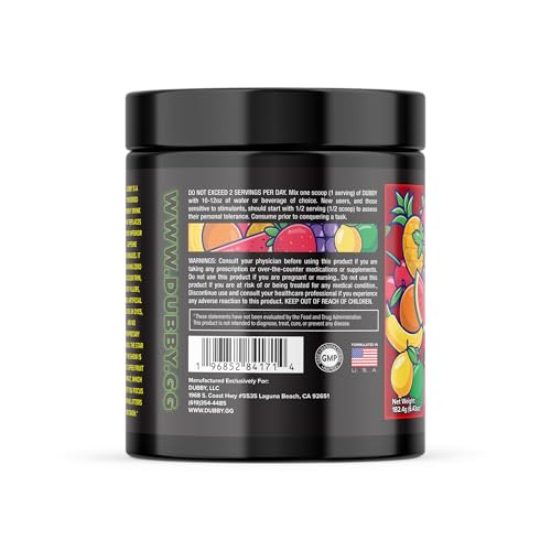 Image of Dubby - Gamer Energy Drink Powder for Gaming - Sugar Free Energy Drinks, Nootropics Jitter-Free Natural Energy Powder, Fruit Punch Lemon Lime Flavor, 30 Serving, 5.61 Ounces (Pushin Punch)