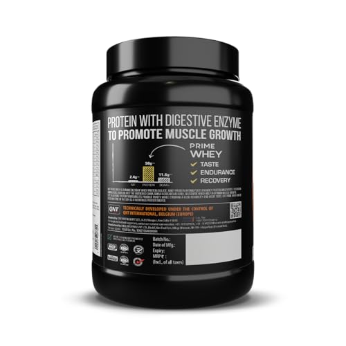 Image of QNT Prime Whey Protein Powder - Hazelnut Coffee | 25g Protein Per Scoop | Whey Isolate, Concentrate & Hydrolysate Blend | 28 Servings | Muscle Growth, Recovery & Strength | 1kg