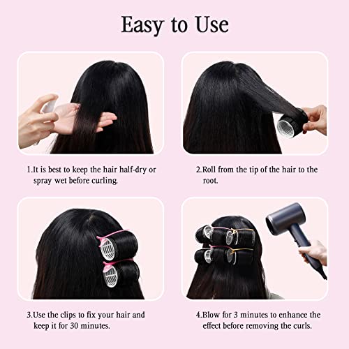 Bestienoly Hair Rollers For Long Hair, 29Pcs Velcro Rollers For Hair, Rollers Hair Curlers Jumbo Large Hair Roller Sets With Duckbill Clips And Comb, 3 Sizes Self Grip Hair Rollers For Long Medium Short Thick Fine Thin Hair Diy Hair Styles #TOP4