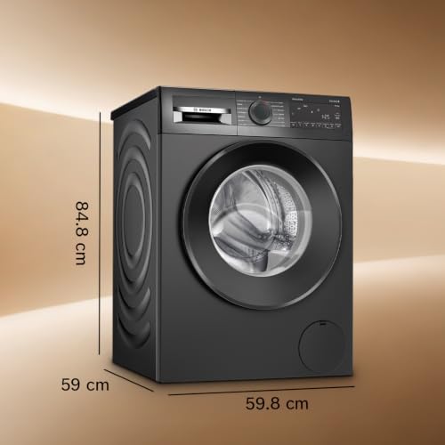 Image of Bosch 12 kg (washer), 7 kg (Dryer) 5 Star Front Load Fully Automatic Washer Dryer Machine, AI ActiveWater, Inbuilt heater, 14 Wash Programs, 66L Large Drum, Cast Iron Grey, WNA2740RIN (2026 model)