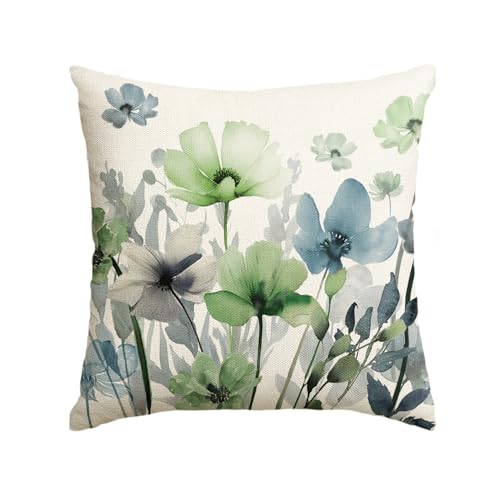 AVOIN colorlife Poppy Flowers Chinoiserie Throw Pillow Cover 18x18 Inch