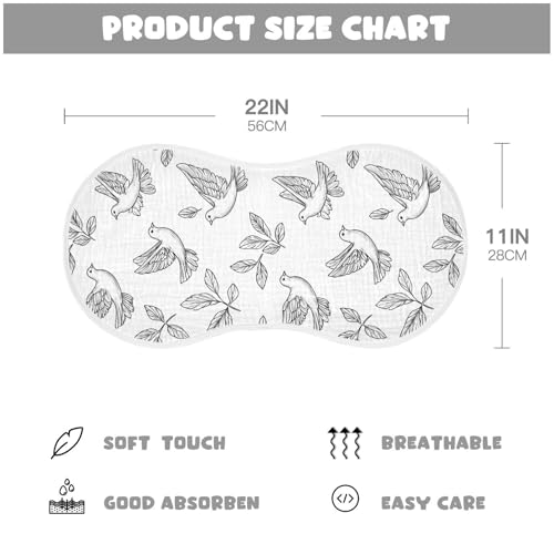 vvfelixl Baby Burp Cloths Simple Peace Dove Baby Newborn Cotton Burping Cloths Set Babys Washcloths 4 Pack2