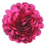 flores para tocados amazon  Cussi Flor Grande de Tela con Pinza 30 cm-Aplique, Tocado, decoración (Fucsia)