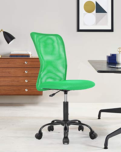 Mesh Office Chair Desk Chair Computer Chair With Ergonomic Lumbar Support Without Arms Adjustable Swivel Rolling Chair For Men(Green) #TOP5