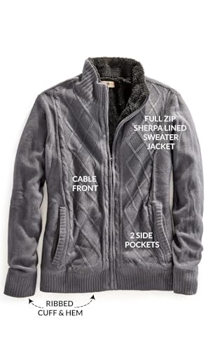 Turtle Bay New York Mens Sherpa Fleece Lined Zip Front Sweater Jacket3