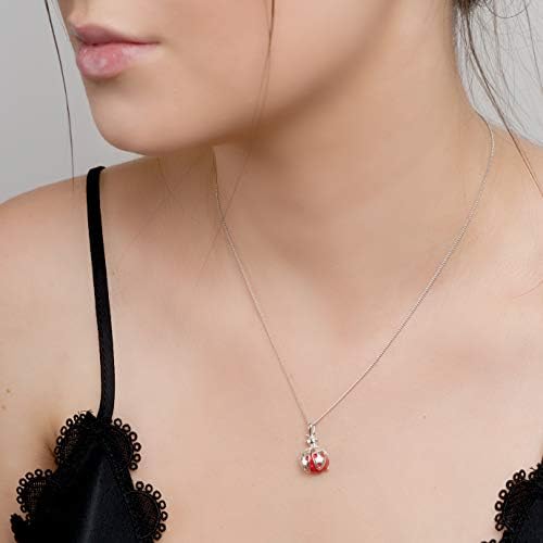 Collier Chaîne Pendentif Argent – Coccinelle Ambre, Zircon, Motif Trèfle, Esprit