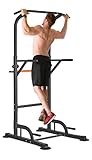 RELIFE REBUILD YOUR LIFE Power Tower Pull Up Dip Station for Home Gym Adjustable Height Strength Training Workout Equipment