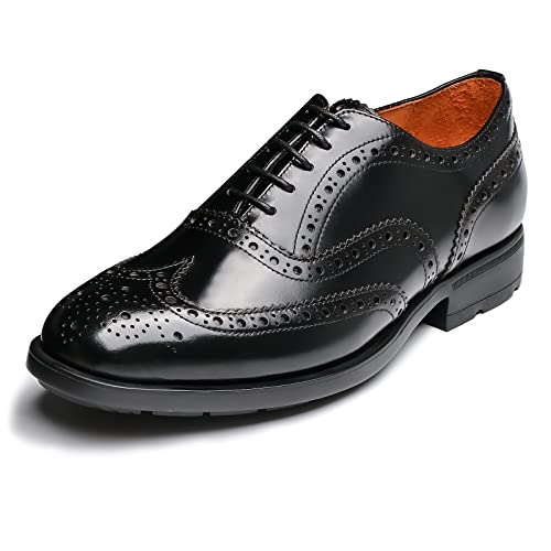 Image of Men's Leather Wingtip Derby Dress Shoes