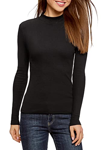 oodji Ultra Damen Baumwoll-Rollkragenpullover Basic, Schwarz, DE 34 / EU 36...