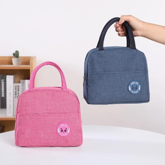 Image of Eco-Friendly Insulated Lunch Bag with Smart Organizer for Office, School, Gym & Outdoor - Reusable, Durable, and Stylish Storage for Men, Women, and Kids (Dark Blue)