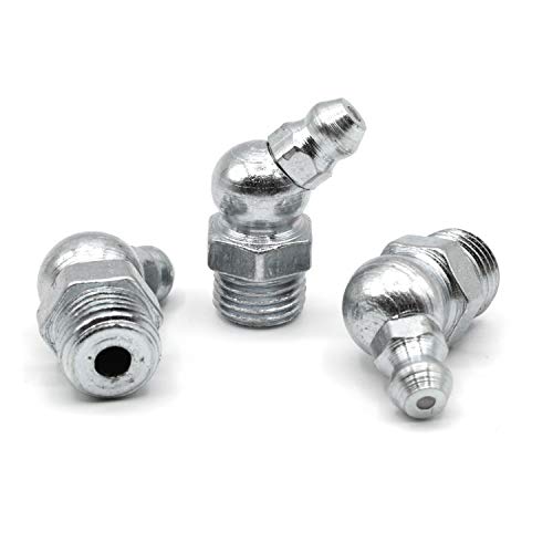 Preisvergleich Produktbild Schmiernippel M8 abgewinkelt 45° [10 Stück] Kegelschmiernippel Hydraulik Fettnippel Abschmiernippe / HEAVYTOOL®