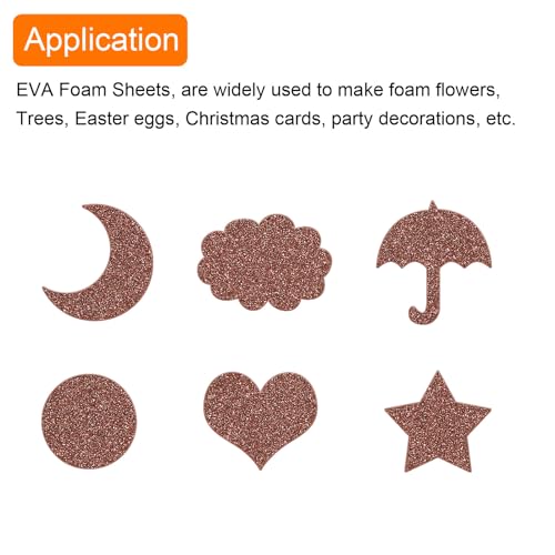 Mousse EVA pailletée 2mm marron lot de 20 feuilles résistantes - 6