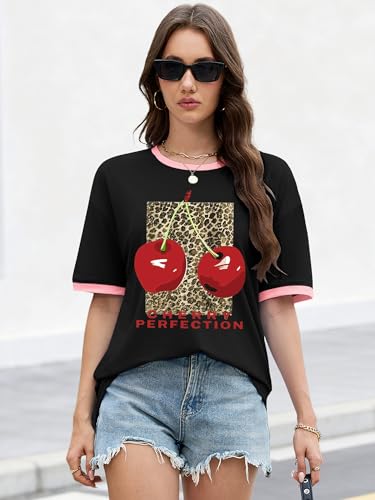 Binshre Womens Oversized Vintage Graphic Tees Aesthetic Y2k Baggy Shirts — view 6