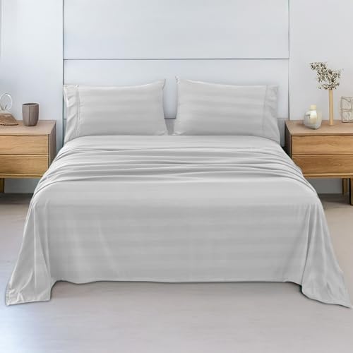 Catálogo para Comprar On-line Comercial de blancos más recomendados. 41 CUORY Juego De Sábanas Matrimonial 3000 Hilos Egipcian Premium | Sabana De Microfibra Lujo Súper Suave y Ligera | 2 Fundas, 1 Sabana De Cajon, 1 Sabana Plana | Rayas Diseño |...