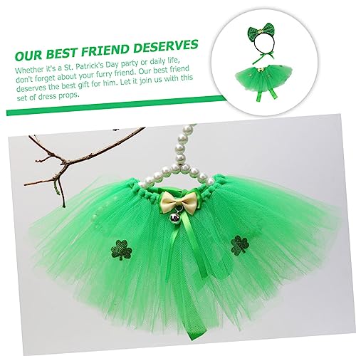 Disfraz para perro con falda y vincha temática Día de San Patricio miniatura 5