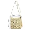 Joli sac à main de plage sac à bandoulière d'embrayage beige embrayage bohème tissé à la main sac de plage d'été sac de plage avec pompon femme sac à bandoulière tissé pour le travail, les voyages, #3