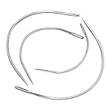 4 Stück Handnähnadel Set, Silberne Gebogene Leder Nähnadeln Rund Leders Sattlernadel C Gebogene Nähnadel Stahl Polsternadel Extensions Nadeln Leders Nähen für Leder, Weben, Polstern, Teppichreparatur,