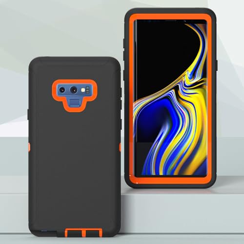 Image of Case for Galaxy Note 9, Heavy-Duty Tough Rugged Shockproof Drop Protective Cover Cases for Samsung Galaxy Note 9, Black+Orange