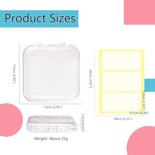 Image of Press On Nail Storage Boxes, 36 PCS Clear Plastic Organizer 3 inch x 3 inch with Adhesive Tabs for Nail Display, Artificial Nails, Jewelry and Small Crafts