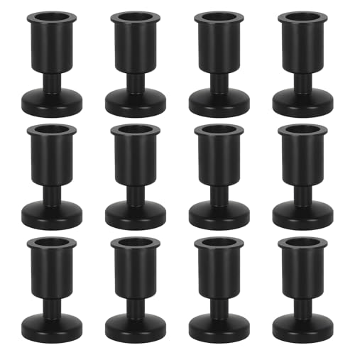 Black Candle Holder Candlestick Holders - Set of 12 Decorative Candle Stand for Taper Candles, Metal Candle Sticks Holder Decor for Wedding, Dinner, Party, Housewarming, Anniversary