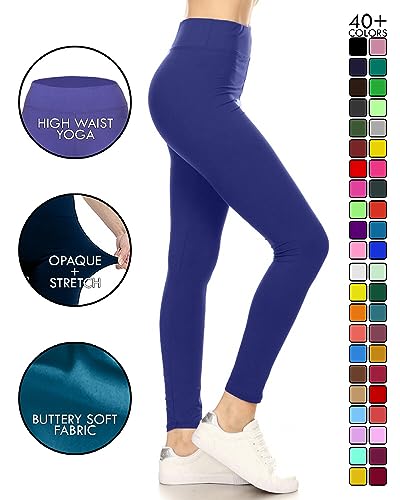 Image of Leggings Depot High Waisted Leggings for Women Buttery Smooth & Soft Women's Solid Yoga - Reg, Plus, 1X3X, 3X5X