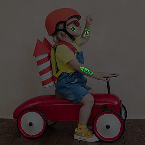 Cerlaza Luminous Cars Temporary Tattoos For Kids, 90 Styles Glow Cars Birthday Party Supplies Favors Decorations, Vehicle Fake Tattoo Stickers Gifts Games For Children Toddlers #TOP5