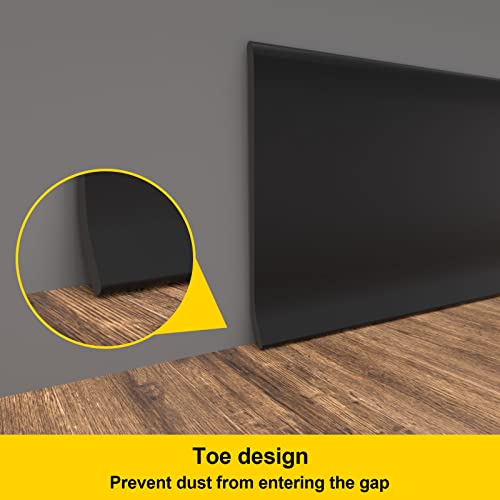 Pluden Flexible Baseboard Molding Trim, 4 Inch X 60Ft Self-Adhesive Vinyl Wall Base Cove Base, Peel And Stick Rubber Wall Base Moulding Trim #TOP5