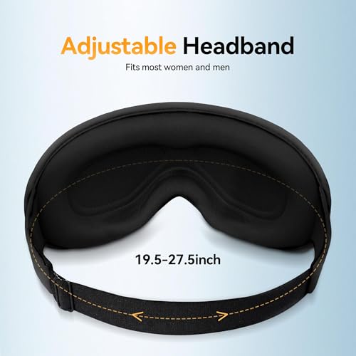 Blackout Sleep Mask for Men & Women: Weighted 3D Contoured Night Eye Cover, Zero Pressure Adjustable Strap & Breathable Fabric, Airplane Travel, Road Trips, Students,Meditation & Yoga Essentials,Black - Image 7