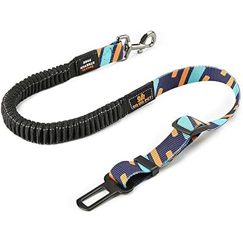 Dog Seat Belt for Car - Pet Cat Dog SeatBelt Harness Adjustable Length - Strong Dog Car Seat Belt Clip for Travel Safety - Elastic Anti Shock Buffer Nylon Bungee Lead - Fit Small, Medium, Large Dogs Cover