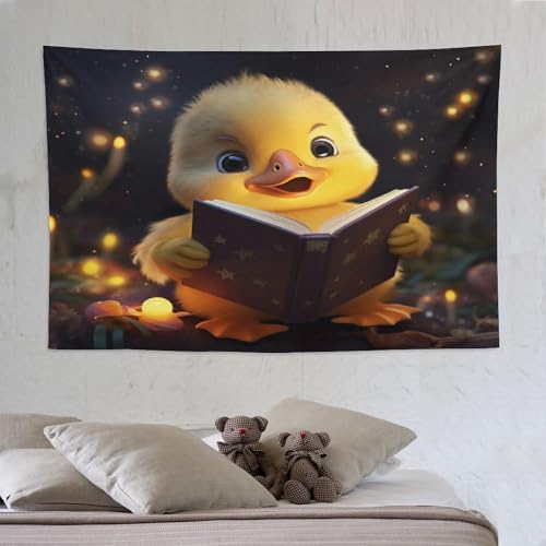 Tapisserie canard tissu mural pour cacher un grand mur blanc