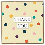 Thank You Card, Painted Style Polka Dots, Thank You Greeting Cards for Friend or Teacher, Thank You Card for Men or Women, Blank Inside, Kids Thank You Card, Wedding Thanks