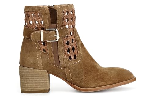 Bottines en daim marron tissé à boucle CAFèNOIR C1EN6003M007350 taille 35