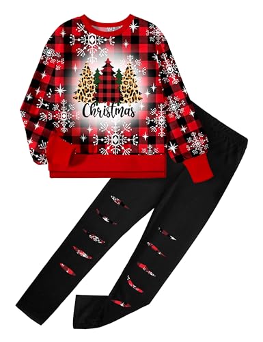 Image of Girls Clothes, Girls Outfits Tie Dye Sweatshirt Tops and Leggings Sweatpants 2 Piece Fall Winter Clothes Set 6-16T