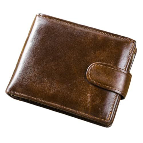 Leather Wallet For Men Money Clip Multifunctional Top Layer Cowhide Leather Wallet Small Men Wallet Men Premium Sense Vintage Cowhide Leather Short Wallet With Rfid Protection Kaffee