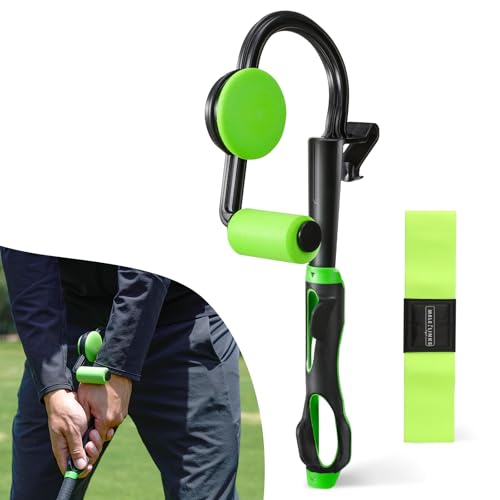 Golf Grip Trainer Set, Golf Swing Training Aid with Correcting Arm Band for Right Hand Golfers...