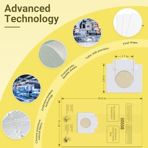 Miniatura 9 de 50558 Bolsas de vacío de repuesto para recipiente Kenmore tipo CQ 5055, 50555, 50557, 50558 y Panasonic tipo C-5, C-18, 200 Series, 400 Series, 600