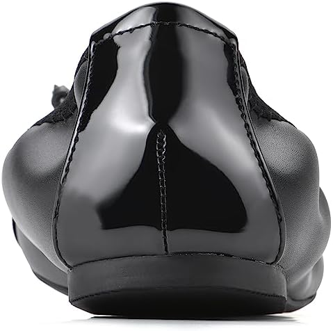 WHITE MOUNTAIN Women's Shoes Sunnyside II Ballet Flat, Black/Black/Patent, 8 M | Image 4