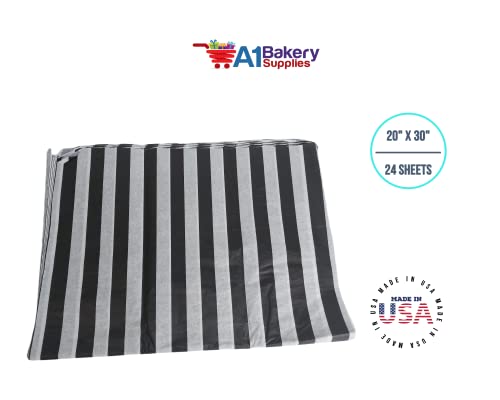 Black & White Stripes Tissue Paper 20 X 30-24 Sheet Premium High Quality Tissue Paper Made In Usa By A1 Bakery Supplies #TOP5