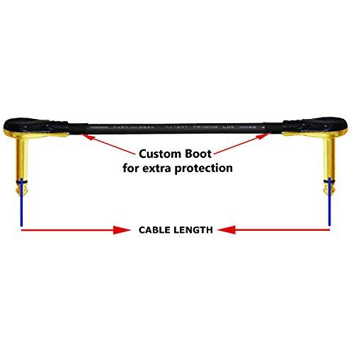 4 Inch - Pedal, Effects, Patch, Instrument Cable Custom Made By Worlds Best Cables – Made Using Mogami 2524 Wire And Eminence Gold Plated ¼ Inch (6.35Mm) R/A Pancake Type Connectors #TOP3