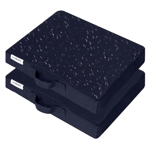2-Pack Portable Stadium Seat Cushions with Handle 2.2 Thick Bleacher Cushions for Adults 900D Waterproof Oxford Seat Cushion for Bleachers & Bleacher Pad for Sports Events Office Beaches (Navy)