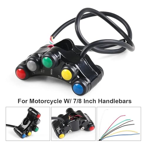 Interruptores de motocicleta de 7 botones para solucionar espacio en manillar 2