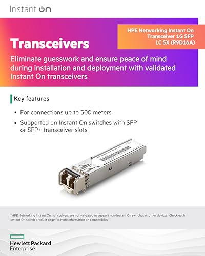Image of HPE Networking Instant On 1G SFP LC SX Transceiver for Connections Up to 500 Meters (R9D16A)