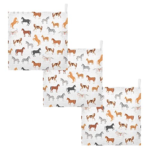 Image of Vvfelixl Baby Washcloths Cotton Animal Print Muslin Washcloths Soft Baby Face Towel for Newborn Infants, 11.8 X 11.8 Inch, 5 Pack