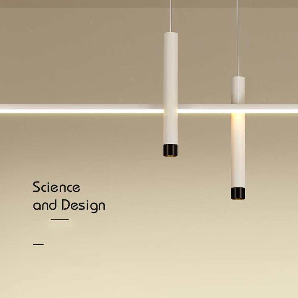 Lustre LED Moderne pour Salle à Manger, luminaire linéaire, Spot Suspendu, Style Nordique, Noir et Blanc, Tube Long, éclairage pour îlot de Cuisine, Restaurant, Salon, lumière Chau