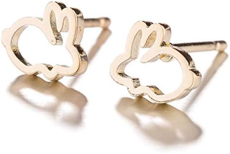 Stainless Steel Small Rabbit Stud Earrings for Women Tiny Dainty Animal Earrings Polished Christmas Birthday Easter Jewelry Gifts - Image 2