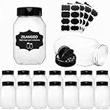 ZILAMGOO Gewürzbehälter aus Kunststoff mit Streudeckel, wiederverwendbar, luftdicht, für Gewürze, Pulver, Speisekammer, 500 ml, 16 Stück