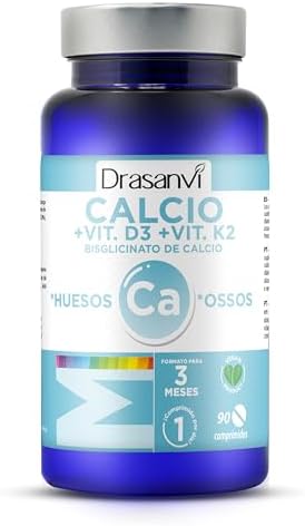 DRASANVI Mineral Calcium + Vitamin D3 + Vitamin K2 - GLUTEN FREE ...